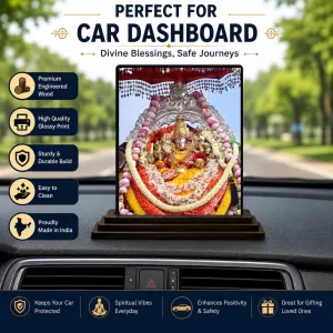 Car Dashboard Lord Ganesha Wooden Photo Stand 3x4 Inches, Compact & Stylish Spiritual Display For Car, Home & Office (Pack Of 1) (F49045) Car Dashboard Lord Ganesha Wooden Photo Stand 3x4 Inches, Compact & Stylish Spiritual Display For Car, Home & Office (Pack Of 1) (F49045)