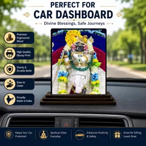 Car Dashboard Shree Krishna Wooden Photo Stand 3x4 Inches, Compact & Stylish Spiritual Display For Car, Home & Office (Pack Of 1) (F49046) Car Dashboard Shree Krishna Wooden Photo Stand 3x4 Inches, Compact & Stylish Spiritual Display For Car, Home & Office (Pack Of 1) (F49046)