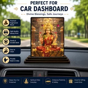 Car Dashboard Lakshmi Wooden Photo Stand 3x4 Inches, Compact & Stylish Spiritual Display For Car, Home & Office (Pack Of 1) (F49049) Car Dashboard Lakshmi Wooden Photo Stand 3x4 Inches, Compact & Stylish Spiritual Display For Car, Home & Office (Pack Of 1) (F49049)