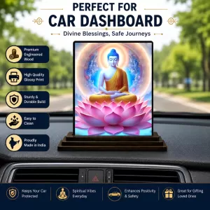 Car Dashboard Buddha Wooden Photo Stand 3x4 Inches, Compact & Stylish Spiritual Display For Car, Home & Office (Pack Of 1) (F49086) Car Dashboard Buddha Wooden Photo Stand 3x4 Inches, Compact & Stylish Spiritual Display For Car, Home & Office (Pack Of 1) (F49086)