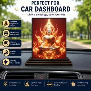 Car Dashboard Gautama Buddha Wooden Photo Stand 3x4 Inches, Compact & Stylish Spiritual Display For Car, Home & Office (Pack Of 1) (F49091) Car Dashboard Gautama Buddha Wooden Photo Stand 3x4 Inches, Compact & Stylish Spiritual Display For Car, Home & Office (Pack Of 1) (F49091)