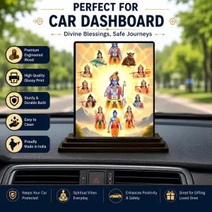 Car Dashboard Lord Vishnu Wooden Photo Stand 3x4 Inches, Compact & Stylish Spiritual Display For Car, Home & Office (Pack Of 1) (F49096) Car Dashboard Lord Vishnu Wooden Photo Stand 3x4 Inches, Compact & Stylish Spiritual Display For Car, Home & Office (Pack Of 1) (F49096)