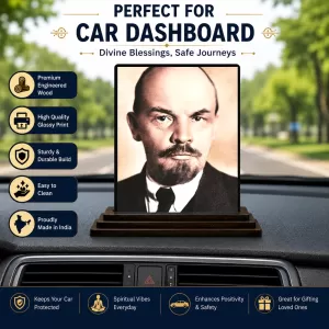 Car Dashboard Vladimir Lenin Wooden Photo Stand 3x4 Inches, Compact & Stylish Spiritual Display For Car, Home & Office (Pack Of 1) (F49104) Car Dashboard Vladimir Lenin Wooden Photo Stand 3x4 Inches, Compact & Stylish Spiritual Display For Car, Home & Office (Pack Of 1) (F49104)