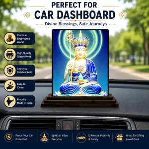 Car Dashboard Avalokiteshvara Wooden Photo Stand 3x4 Inches, Compact & Stylish Spiritual Display For Car, Home & Office (Pack Of 1) (F49114) Car Dashboard Avalokiteshvara Wooden Photo Stand 3x4 Inches, Compact & Stylish Spiritual Display For Car, Home & Office (Pack Of 1) (F49114)