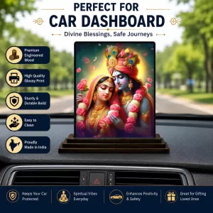 Car Dashboard Krishna And Radha Wooden Photo Stand 3x4 Inches, Compact & Stylish Spiritual Display For Car, Home & Office (Pack Of 1) (F49119) Car Dashboard Krishna And Radha Wooden Photo Stand 3x4 Inches, Compact & Stylish Spiritual Display For Car, Home & Office (Pack Of 1) (F49119)