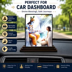 Car Dashboard Shree Krishna Wooden Photo Stand 3x4 Inches, Compact & Stylish Spiritual Display For Car, Home & Office (Pack Of 1) (F49127) Car Dashboard Shree Krishna Wooden Photo Stand 3x4 Inches, Compact & Stylish Spiritual Display For Car, Home & Office (Pack Of 1) (F49127)