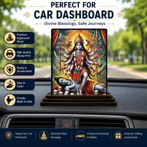 Car Dashboard Maa Durga Wooden Photo Stand 3x4 Inches, Compact & Stylish Spiritual Display For Car, Home & Office (Pack Of 1) (F49132) Car Dashboard Maa Durga Wooden Photo Stand 3x4 Inches, Compact & Stylish Spiritual Display For Car, Home & Office (Pack Of 1) (F49132)