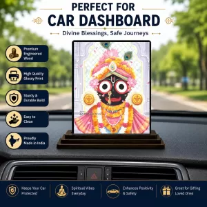 Car Dashboard Lord Shree Krishna Wooden Photo Stand 3x4 Inches, Compact & Stylish Spiritual Display For Car, Home & Office (Pack Of 1) (F49141) Car Dashboard Lord Shree Krishna Wooden Photo Stand 3x4 Inches, Compact & Stylish Spiritual Display For Car, Home & Office (Pack Of 1) (F49141)