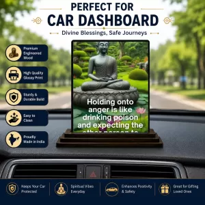 Car Dashboard Gautama Buddha Wooden Photo Stand 3x4 Inches, Compact & Stylish Spiritual Display For Car, Home & Office (Pack Of 1) (F49149) Car Dashboard Gautama Buddha Wooden Photo Stand 3x4 Inches, Compact & Stylish Spiritual Display For Car, Home & Office (Pack Of 1) (F49149)