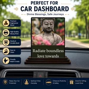 Car Dashboard Gautama Buddha Wooden Photo Stand 3x4 Inches, Compact & Stylish Spiritual Display For Car, Home & Office (Pack Of 1) (F49164) Car Dashboard Gautama Buddha Wooden Photo Stand 3x4 Inches, Compact & Stylish Spiritual Display For Car, Home & Office (Pack Of 1) (F49164)