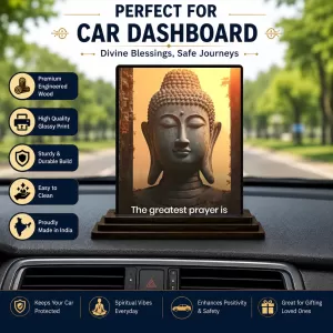 Car Dashboard Gautama Buddha Wooden Photo Stand 3x4 Inches, Compact & Stylish Spiritual Display For Car, Home & Office (Pack Of 1) (F49166) Car Dashboard Gautama Buddha Wooden Photo Stand 3x4 Inches, Compact & Stylish Spiritual Display For Car, Home & Office (Pack Of 1) (F49166)