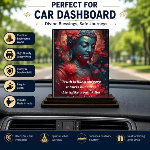 Car Dashboard Gautama Buddha Wooden Photo Stand 3x4 Inches, Compact & Stylish Spiritual Display For Car, Home & Office (Pack Of 1) (F49169) Car Dashboard Gautama Buddha Wooden Photo Stand 3x4 Inches, Compact & Stylish Spiritual Display For Car, Home & Office (Pack Of 1) (F49169)