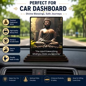 Car Dashboard Gautama Buddha Wooden Photo Stand 3x4 Inches, Compact & Stylish Spiritual Display For Car, Home & Office (Pack Of 1) (F49170) Car Dashboard Gautama Buddha Wooden Photo Stand 3x4 Inches, Compact & Stylish Spiritual Display For Car, Home & Office (Pack Of 1) (F49170)