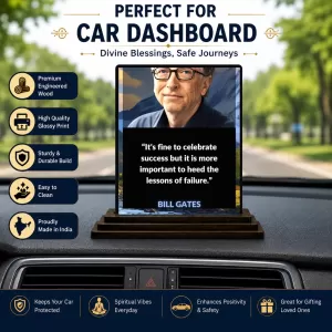 Car Dashboard Bill Gates Wooden Photo Stand 3x4 Inches, Compact & Stylish Spiritual Display For Car, Home & Office (Pack Of 1) (F49192) Car Dashboard Bill Gates Wooden Photo Stand 3x4 Inches, Compact & Stylish Spiritual Display For Car, Home & Office (Pack Of 1) (F49192)