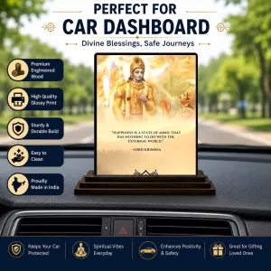 Car Dashboard Lord Shree Krishna Wooden Photo Stand 3x4 Inches, Compact & Stylish Spiritual Display For Car, Home & Office (Pack Of 1) (F49195) Car Dashboard Lord Shree Krishna Wooden Photo Stand 3x4 Inches, Compact & Stylish Spiritual Display For Car, Home & Office (Pack Of 1) (F49195)