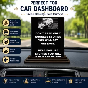 Car Dashboard Abdul Kalam Wooden Photo Stand 3x4 Inches, Compact & Stylish Spiritual Display For Car, Home & Office (Pack Of 1) (F49197) Car Dashboard Abdul Kalam Wooden Photo Stand 3x4 Inches, Compact & Stylish Spiritual Display For Car, Home & Office (Pack Of 1) (F49197)