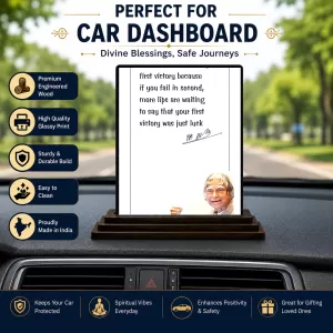 Car Dashboard APJ Abdul Kalam Wooden Photo Stand 3x4 Inches, Compact & Stylish Spiritual Display For Car, Home & Office (Pack Of 1) (F49209) Car Dashboard APJ Abdul Kalam Wooden Photo Stand 3x4 Inches, Compact & Stylish Spiritual Display For Car, Home & Office (Pack Of 1) (F49209)