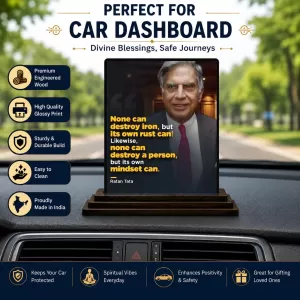 Car Dashboard Shree Ratan Tata Wooden Photo Stand 3x4 Inches, Compact & Stylish Spiritual Display For Car, Home & Office (Pack Of 1) (F49212) Car Dashboard Shree Ratan Tata Wooden Photo Stand 3x4 Inches, Compact & Stylish Spiritual Display For Car, Home & Office (Pack Of 1) (F49212)