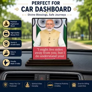 Car Dashboard Narendra Modi Wooden Photo Stand 3x4 Inches, Compact & Stylish Spiritual Display For Car, Home & Office (Pack Of 1) (F49236) Car Dashboard Narendra Modi Wooden Photo Stand 3x4 Inches, Compact & Stylish Spiritual Display For Car, Home & Office (Pack Of 1) (F49236)