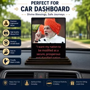 Car Dashboard Narendra Modi Wooden Photo Stand 3x4 Inches, Compact & Stylish Spiritual Display For Car, Home & Office (Pack Of 1) (F49237) Car Dashboard Narendra Modi Wooden Photo Stand 3x4 Inches, Compact & Stylish Spiritual Display For Car, Home & Office (Pack Of 1) (F49237)