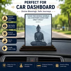 Car Dashboard Gautama Buddha Wooden Photo Stand 3x4 Inches, Compact & Stylish Spiritual Display For Car, Home & Office (Pack Of 1) (F49248) Car Dashboard Gautama Buddha Wooden Photo Stand 3x4 Inches, Compact & Stylish Spiritual Display For Car, Home & Office (Pack Of 1) (F49248)