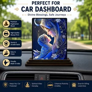 Car Dashboard Mother Mary Wooden Photo Stand 3x4 Inches, Compact & Stylish Spiritual Display For Car, Home & Office (Pack Of 1) (F49264) Car Dashboard Mother Mary Wooden Photo Stand 3x4 Inches, Compact & Stylish Spiritual Display For Car, Home & Office (Pack Of 1) (F49264)