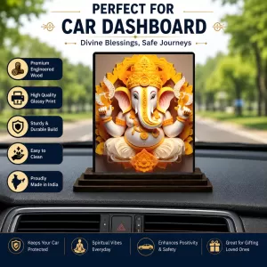Car Dashboard Lord Ganesha Wooden Photo Stand 3x4 Inches, Compact & Stylish Spiritual Display For Car, Home & Office (Pack Of 1) (F49265) Car Dashboard Lord Ganesha Wooden Photo Stand 3x4 Inches, Compact & Stylish Spiritual Display For Car, Home & Office (Pack Of 1) (F49265)