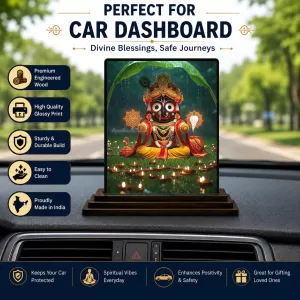 Car Dashboard Lord Lord Jagannatha Wooden Photo Stand 3x4 Inches, Compact & Stylish Spiritual Display For Car, Home & Office (Pack Of 1) (F49269) Car Dashboard Lord Lord Jagannatha Wooden Photo Stand 3x4 Inches, Compact & Stylish Spiritual Display For Car, Home & Office (Pack Of 1) (F49269)