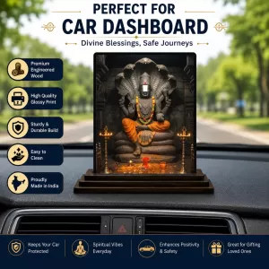 Car Dashboard Lord Ganesha Wooden Photo Stand 3x4 Inches, Compact & Stylish Spiritual Display For Car, Home & Office (Pack Of 1) (F49272) Car Dashboard Lord Ganesha Wooden Photo Stand 3x4 Inches, Compact & Stylish Spiritual Display For Car, Home & Office (Pack Of 1) (F49272)