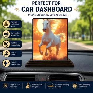 Car Dashboard Running Horse Wooden Photo Stand 3x4 Inches, Compact & Stylish Spiritual Display For Car, Home & Office (Pack Of 1) (F49280) Car Dashboard Running Horse Wooden Photo Stand 3x4 Inches, Compact & Stylish Spiritual Display For Car, Home & Office (Pack Of 1) (F49280)