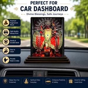 Car Dashboard Goddess Kali Wooden Photo Stand 3x4 Inches, Compact & Stylish Spiritual Display For Car, Home & Office (Pack Of 1) (F49284) Car Dashboard Goddess Kali Wooden Photo Stand 3x4 Inches, Compact & Stylish Spiritual Display For Car, Home & Office (Pack Of 1) (F49284)