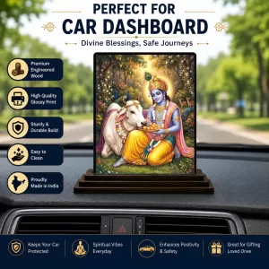 Car Dashboard Shree Krishna Wooden Photo Stand 3x4 Inches, Compact & Stylish Spiritual Display For Car, Home & Office (Pack Of 1) (F49285) Car Dashboard Shree Krishna Wooden Photo Stand 3x4 Inches, Compact & Stylish Spiritual Display For Car, Home & Office (Pack Of 1) (F49285)