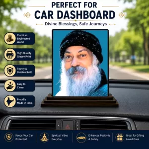 Car Dashboard Osho Wooden Photo Stand 3x4 Inches, Compact & Stylish Spiritual Display For Car, Home & Office (Pack Of 1) (F49286) Car Dashboard Osho Wooden Photo Stand 3x4 Inches, Compact & Stylish Spiritual Display For Car, Home & Office (Pack Of 1) (F49286)