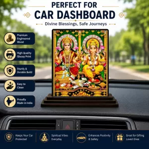 Car Dashboard Lord Ganesha And Lord Ganesha Wooden Photo Stand 3x4 Inches, Compact & Stylish Spiritual Display For Car, Home & Office (Pack Of 1) (F49287) Car Dashboard Lord Ganesha And Lord Ganesha Wooden Photo Stand 3x4 Inches, Compact & Stylish Spiritual Display For Car, Home & Office (Pack Of 1) (F49287)