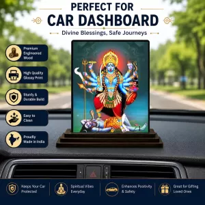 Car Dashboard Goddess Kali Wooden Photo Stand 3x4 Inches, Compact & Stylish Spiritual Display For Car, Home & Office (Pack Of 1) (F49299) Car Dashboard Goddess Kali Wooden Photo Stand 3x4 Inches, Compact & Stylish Spiritual Display For Car, Home & Office (Pack Of 1) (F49299)