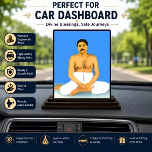 Car Dashboard Shree Thakur Anukul Chandra Wooden Photo Stand 3x4 Inches, Compact & Stylish Spiritual Display For Car, Home & Office (Pack Of 1) (F49304) Car Dashboard Shree Thakur Anukul Chandra Wooden Photo Stand 3x4 Inches, Compact & Stylish Spiritual Display For Car, Home & Office (Pack Of 1) (F49304)