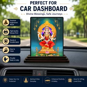 Car Dashboard Goddess Durga Wooden Photo Stand 3x4 Inches, Compact & Stylish Spiritual Display For Car, Home & Office (Pack Of 1) (F49309) Car Dashboard Goddess Durga Wooden Photo Stand 3x4 Inches, Compact & Stylish Spiritual Display For Car, Home & Office (Pack Of 1) (F49309)
