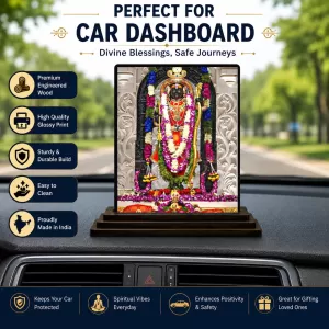 Car Dashboard Goddess Kali Wooden Photo Stand 3x4 Inches, Compact & Stylish Spiritual Display For Car, Home & Office (Pack Of 1) (F49311) Car Dashboard Goddess Kali Wooden Photo Stand 3x4 Inches, Compact & Stylish Spiritual Display For Car, Home & Office (Pack Of 1) (F49311)