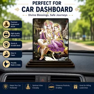 Car Dashboard Shree Krishna And Shree Radha Wooden Photo Stand 3x4 Inches, Compact & Stylish Spiritual Display For Car, Home & Office (Pack Of 1) (F49322) Car Dashboard Shree Krishna And Shree Radha Wooden Photo Stand 3x4 Inches, Compact & Stylish Spiritual Display For Car, Home & Office (Pack Of 1) (F49322)