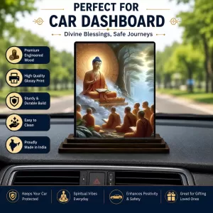 Car Dashboard Buddha Wooden Photo Stand 3x4 Inches, Compact & Stylish Spiritual Display For Car, Home & Office (Pack Of 1) (F49323) Car Dashboard Buddha Wooden Photo Stand 3x4 Inches, Compact & Stylish Spiritual Display For Car, Home & Office (Pack Of 1) (F49323)