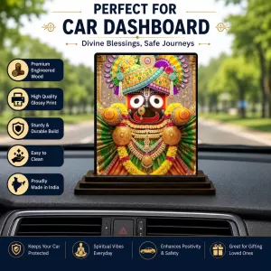 Car Dashboard Jagannatha Wooden Photo Stand 3x4 Inches, Compact & Stylish Spiritual Display For Car, Home & Office (Pack Of 1) (F49347) Car Dashboard Jagannatha Wooden Photo Stand 3x4 Inches, Compact & Stylish Spiritual Display For Car, Home & Office (Pack Of 1) (F49347)