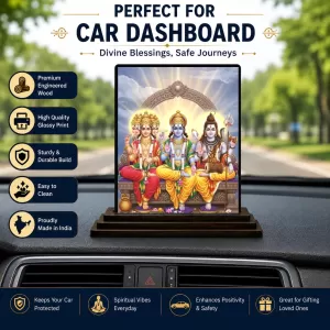 Car Dashboard Lord Brahma Lord Vishnu Lord Shiva Wooden Photo Stand 3x4 Inches, Compact & Stylish Spiritual Display For Car, Home & Office (Pack Of 1) (F49353) Car Dashboard Lord Brahma Lord Vishnu Lord Shiva Wooden Photo Stand 3x4 Inches, Compact & Stylish Spiritual Display For Car, Home & Office (Pack Of 1) (F49353)