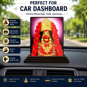 Car Dashboard Goddess Kali Wooden Photo Stand 3x4 Inches, Compact & Stylish Spiritual Display For Car, Home & Office (Pack Of 1) (F49357) Car Dashboard Goddess Kali Wooden Photo Stand 3x4 Inches, Compact & Stylish Spiritual Display For Car, Home & Office (Pack Of 1) (F49357)