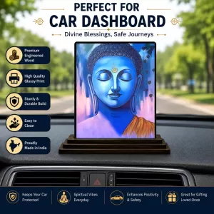 Car Dashboard Buddha Wooden Photo Stand 3x4 Inches, Compact & Stylish Spiritual Display For Car, Home & Office (Pack Of 1) (F49358) Car Dashboard Buddha Wooden Photo Stand 3x4 Inches, Compact & Stylish Spiritual Display For Car, Home & Office (Pack Of 1) (F49358)