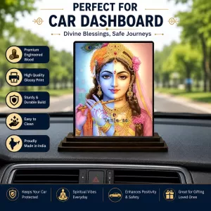 Car Dashboard Radha Krishna Wooden Photo Stand 3x4 Inches, Compact & Stylish Spiritual Display For Car, Home & Office (Pack Of 1) (F49365) Car Dashboard Radha Krishna Wooden Photo Stand 3x4 Inches, Compact & Stylish Spiritual Display For Car, Home & Office (Pack Of 1) (F49365)