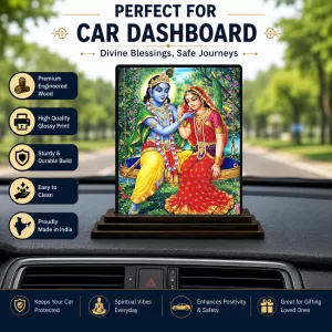 Car Dashboard Shree Krishna And Shree Radha Wooden Photo Stand 3x4 Inches, Compact & Stylish Spiritual Display For Car, Home & Office (Pack Of 1) (F49366) Car Dashboard Shree Krishna And Shree Radha Wooden Photo Stand 3x4 Inches, Compact & Stylish Spiritual Display For Car, Home & Office (Pack Of 1) (F49366)