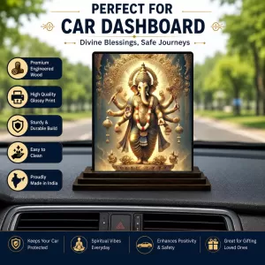 Car Dashboard Ganesha Wooden Photo Stand 3x4 Inches, Compact & Stylish Spiritual Display For Car, Home & Office (Pack Of 1) (F49370) Car Dashboard Ganesha Wooden Photo Stand 3x4 Inches, Compact & Stylish Spiritual Display For Car, Home & Office (Pack Of 1) (F49370)