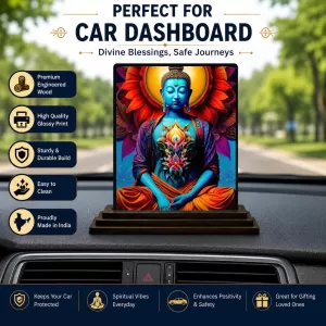 Car Dashboard Buddha Wooden Photo Stand 3x4 Inches, Compact & Stylish Spiritual Display For Car, Home & Office (Pack Of 1) (F49375) Car Dashboard Buddha Wooden Photo Stand 3x4 Inches, Compact & Stylish Spiritual Display For Car, Home & Office (Pack Of 1) (F49375)