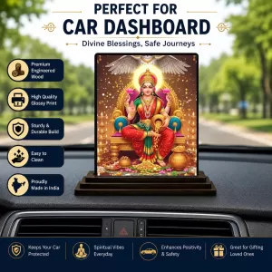 Car Dashboard Lakshmi Wooden Photo Stand 3x4 Inches, Compact & Stylish Spiritual Display For Car, Home & Office (Pack Of 1) (F49391) Car Dashboard Lakshmi Wooden Photo Stand 3x4 Inches, Compact & Stylish Spiritual Display For Car, Home & Office (Pack Of 1) (F49391)