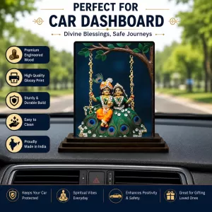 Car Dashboard Radha Krishna Wooden Photo Stand 3x4 Inches, Compact & Stylish Spiritual Display For Car, Home & Office (Pack Of 1) (F49392) Car Dashboard Radha Krishna Wooden Photo Stand 3x4 Inches, Compact & Stylish Spiritual Display For Car, Home & Office (Pack Of 1) (F49392)